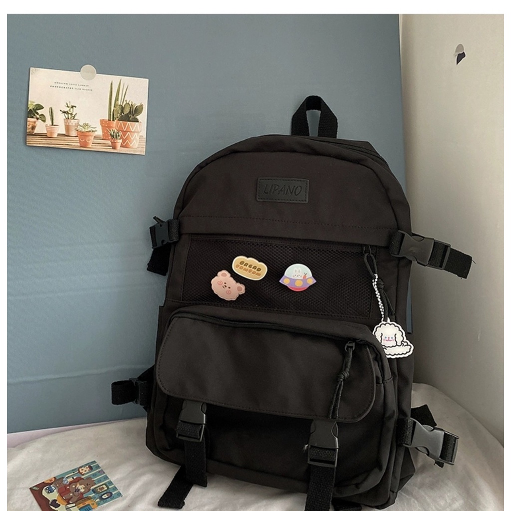 Balo Thời Trang Nam Nữ , Balo Ulzzang Du Lịch Basic Trơn Hàn Quốc Cặp Balo Học Sinh Laptop Khóa Cute Xinh