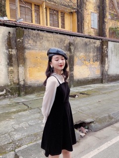 Váy Yếm pha nhung (kèm ảnh thật )