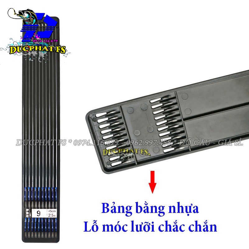 combo 10 bộ thẻo lưỡi đôi câu đài câu đơn buộc sẵn, phụ kiện câu đài