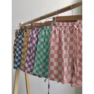 Quần short caro màu
