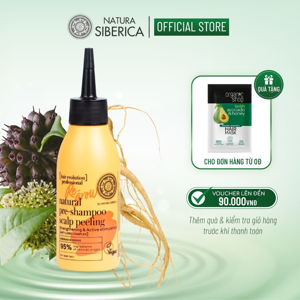 Tẩy Tế Bào Chết Cho Da Đầu Natura Siberica Phục Hồi Tóc Yếu OX Natural Pre Shampoo 115ml