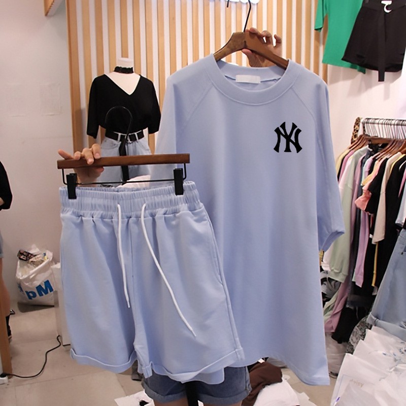 Bộ thể thao Unisex - Bộ thể thao nam nữ Phong cách hàn Quốc In Hình NY chất liệu cotton mềm mịn
