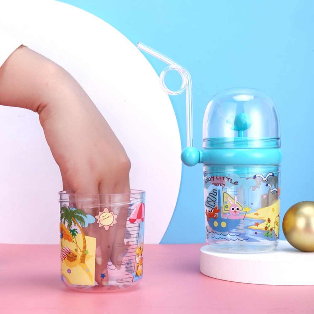 Cốc Uống Nước Hình Cá Voi Hoạt Hình Có Ống Hút Dung Tích 250ml