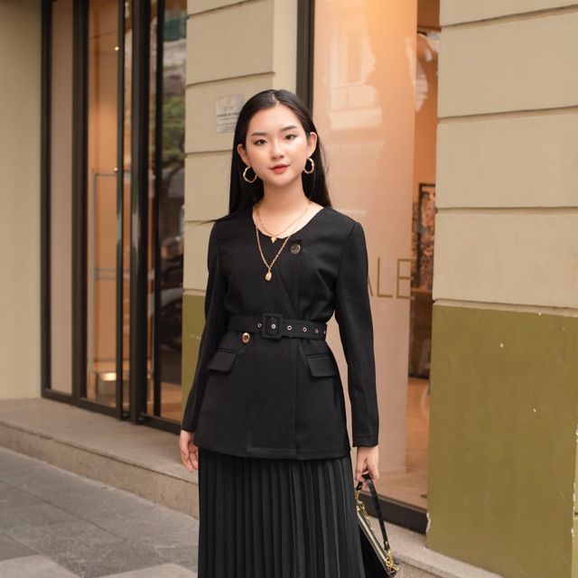 Áo giả vest cúc đồng