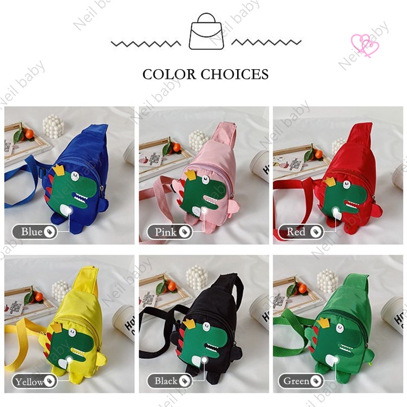 【Neil Baby】túi Đeo Ba Lô Nylon Hình Khủng Long Cho Bé | Túi Dino Dễ Thương Cho Trẻ Em | Trẻ Em Mầm Non &amp; Túi Mẫu Giáo