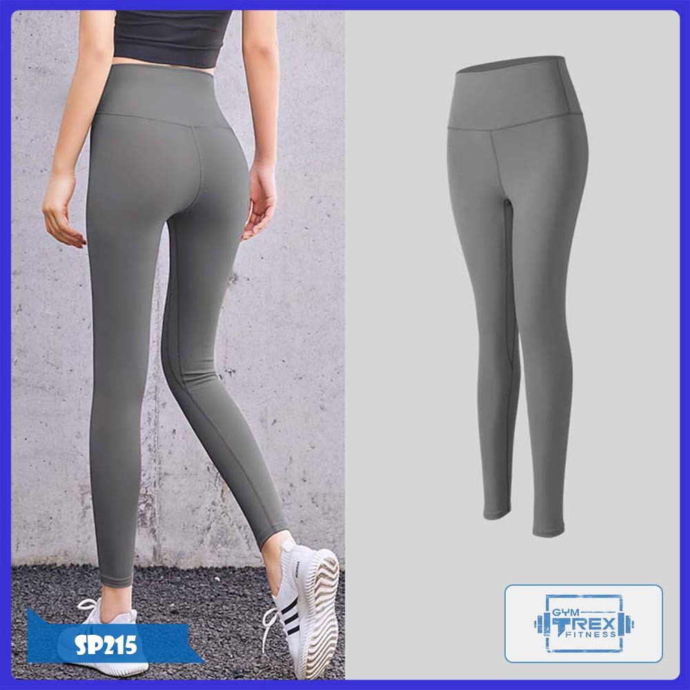 Quần gym nữ cạp cao họa tiết thun siêu mịn SP215, Quần legging nữ yoga nâng mông gen bụng - Gym Trex