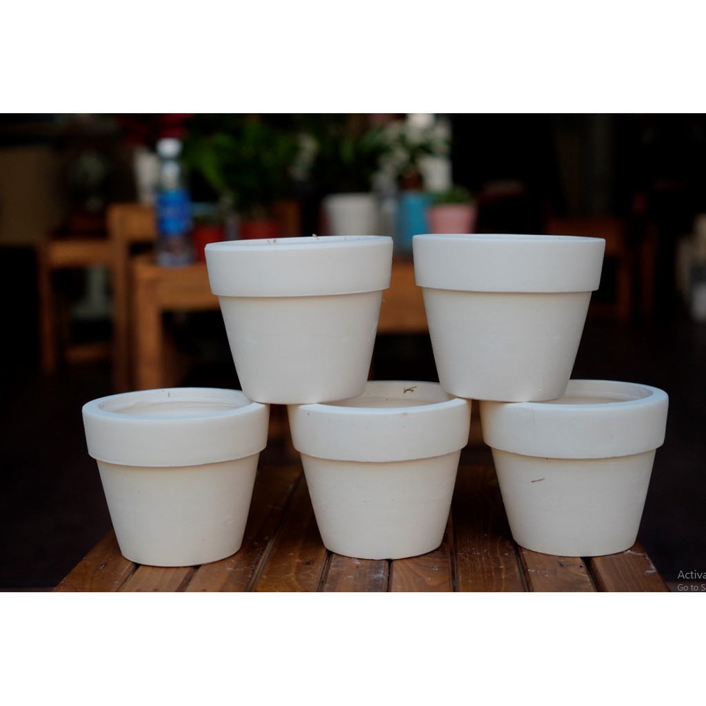 Combo 10 Chậu đất nung trắng, đỏ gạch size 10cm
