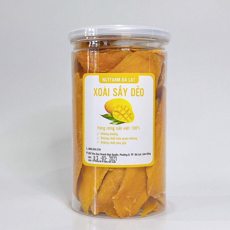 400GR XOÀI SẤY DẺO KHÔNG ĐƯỜNG NGON NGỌT TỰ NHIÊN | NUTFARM ĐÀ LẠT | TRÁI CÂY SẤY KHÔNG ĐƯỜNG | BigBuy360 - bigbuy360.vn