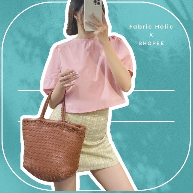 Chân váy họa tiêt kẻ sọc Fabric Holic