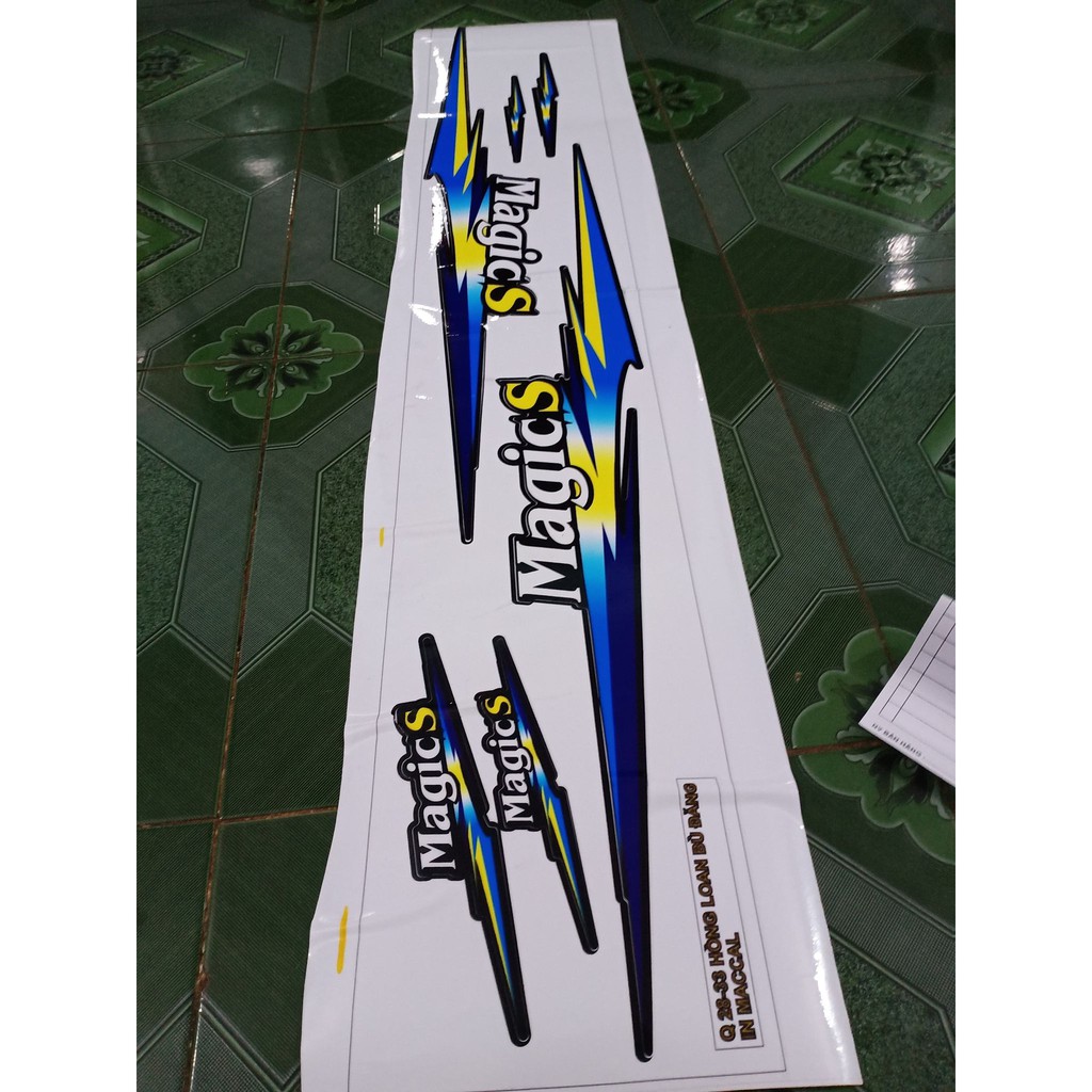 Tem rời magic xanh vàng xe đen