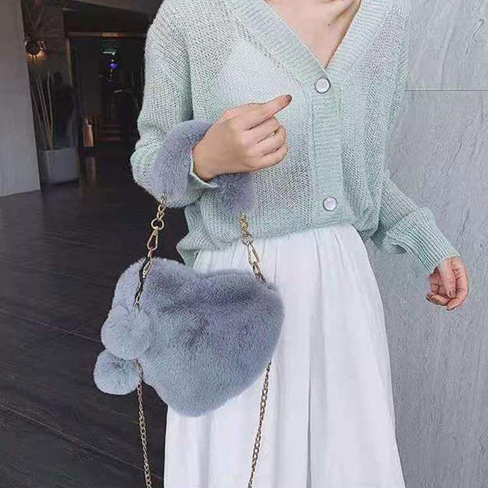 Túi xách lông thỏ hình trái tim C1A0 M9G9 U7N8 M3T4 S4E4 B5T4