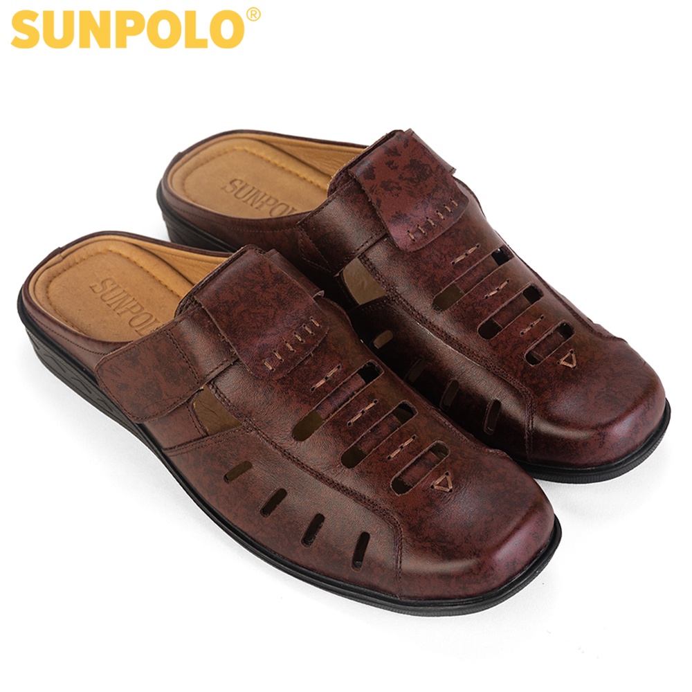 Dép sục nam Da bò cao cấp SUNPOLO - SPO006