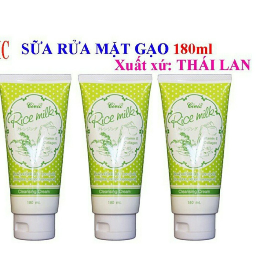 Sữa rửa mặt gạo Civic Rice Milk Thái Lan 180ml