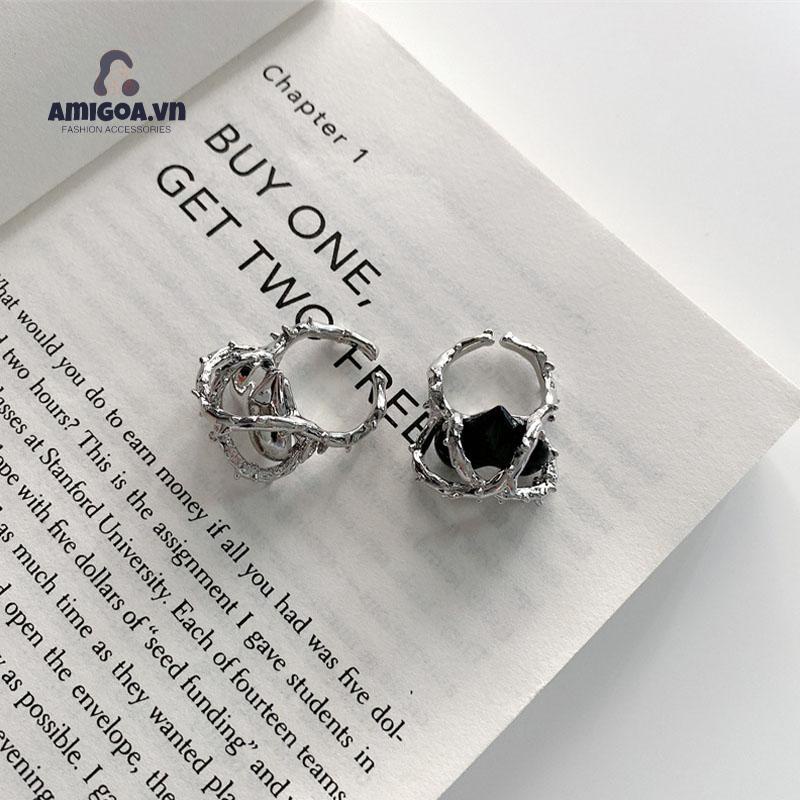 ✨✨Nhẫn hở hình trái tim và gai phong cách hip hop thời trang cho cặp đôi