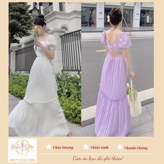Đầm Maxi Hở Lưng From Lớn HT38 Dáng Dài Thích Hợp Đi Biển