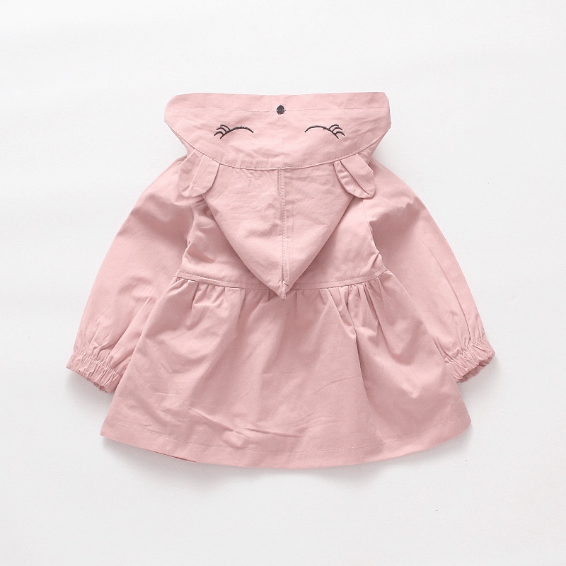 Áo Khoác cotton Chống Gió Thêu Họa Tiết Thắt Nơ Mẫu Mới 2023 Thời Trang Mùa Xuân Cho Bé Gái 0-4 Tuổi