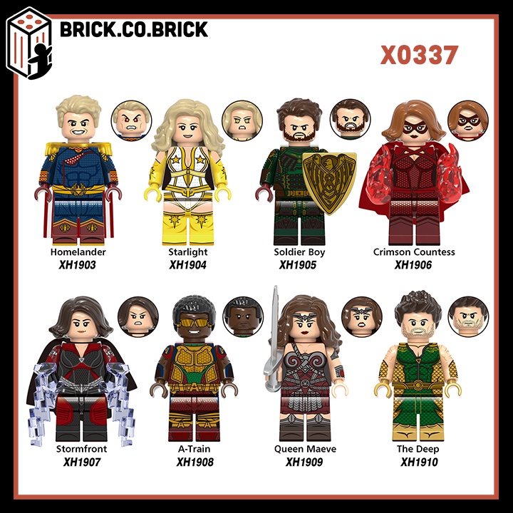 The Boys Lắp ráp Minifigure Siêu Anh Hùng Phá Hoại Mô hình Super Hero DC Homelander Starlight Soldier Boy X0337