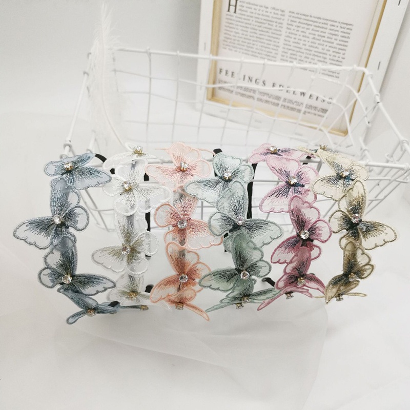 Băng đô vải trang trí cánh bướ-m xinh xắn phong cách Hàn Quốc dành cho nữ - LIONKING