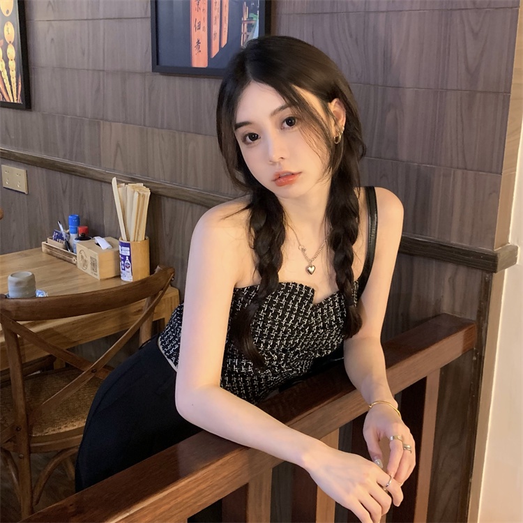 Áo ống XIAOZHAINV kẻ sọc caro thiết kế thời trang quyến rũ cho nữ