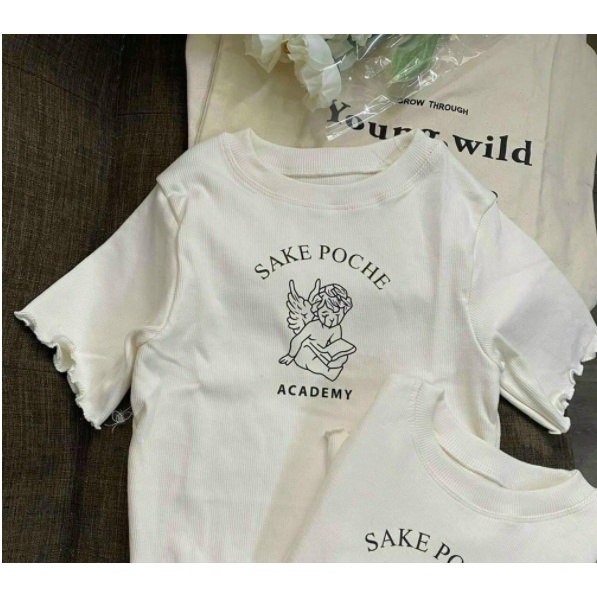 Áo Croptop Thiên Thần Chất Thun Bozip Cotton Co Giãn Tốt Mền Mịn Không Xù Giá Siêu Rẻ Cực Ôm Body
