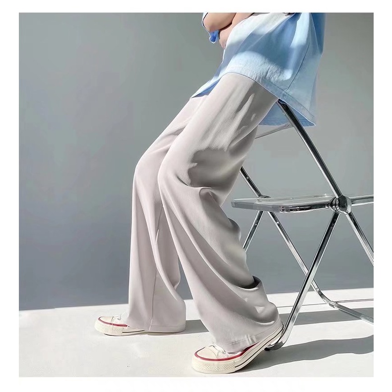 Quần Chiffon Ống Rộng Màu Sắc Đơn Giản Cho Nam