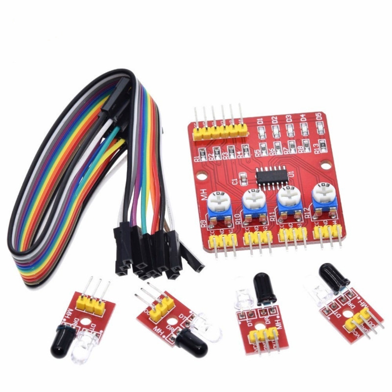 4 Channel Infrared Detector Tracked Photoelectricity Sensor module Mô Đun Cảm Biến Hồng Ngoại 4 Kênh Cho Xe Hơi/Robot