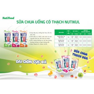Sữa chua uống có thạch NutiKul 🍀Freeship🍀 Thùng 48 hộp x 170ml [Date mới]
