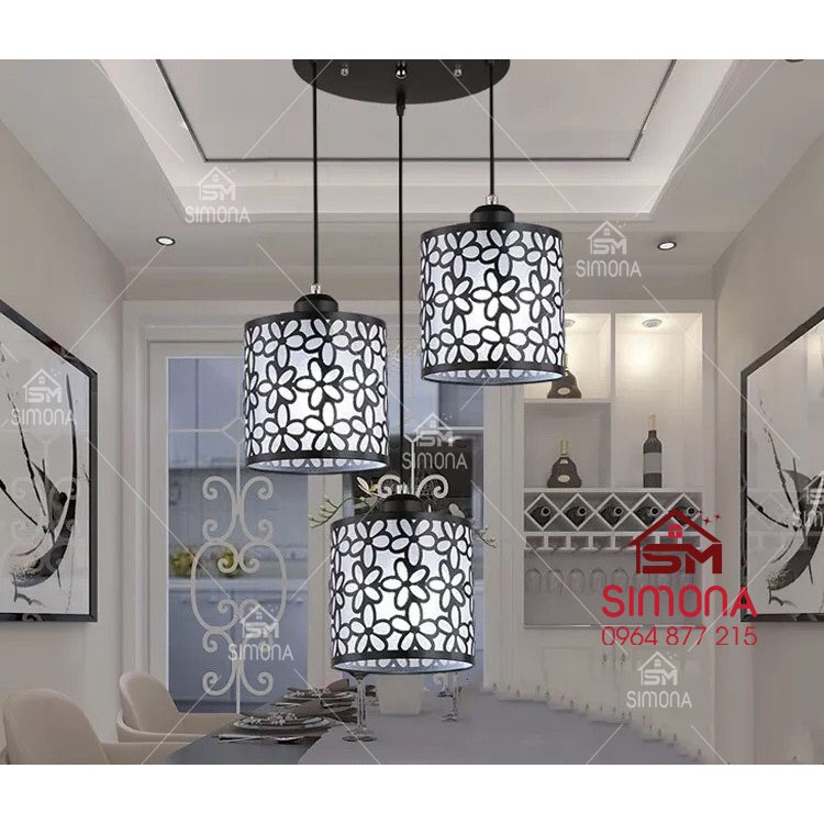 Bộ 03 Đèn thả hoa Văn DT 0156