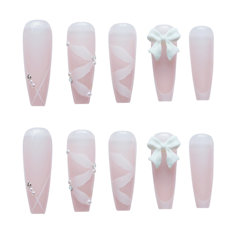 Set 24 móng giả D305 đính đá cao cấp ( Tặng kèm keo và dũa )