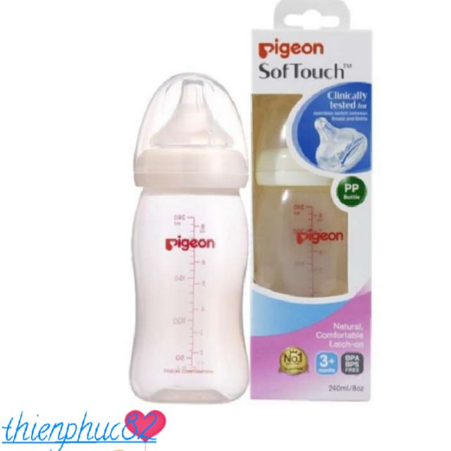 BÌNH CỔ RỘNG PP Plus 240ml Pigeon