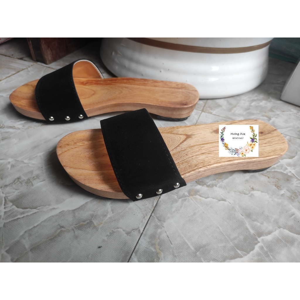 Guốc gỗ Guốc mộc Quai Nhung