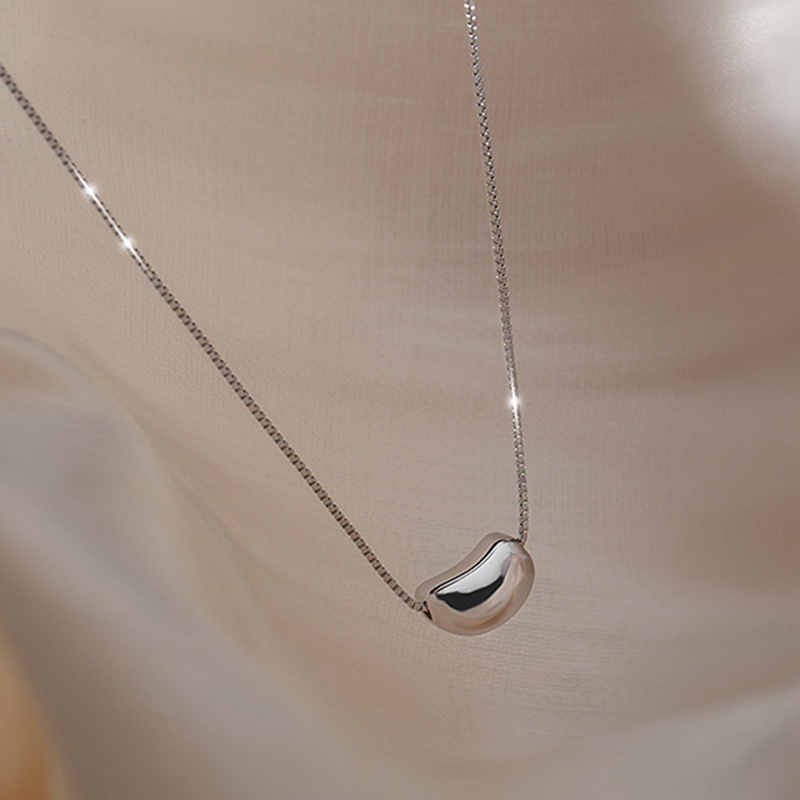 Vòng cổ Thép Titan Mặt Trái Tim Và Hạt Đậu Đơn Giản Thanh Lịch Dành Cho Nữ