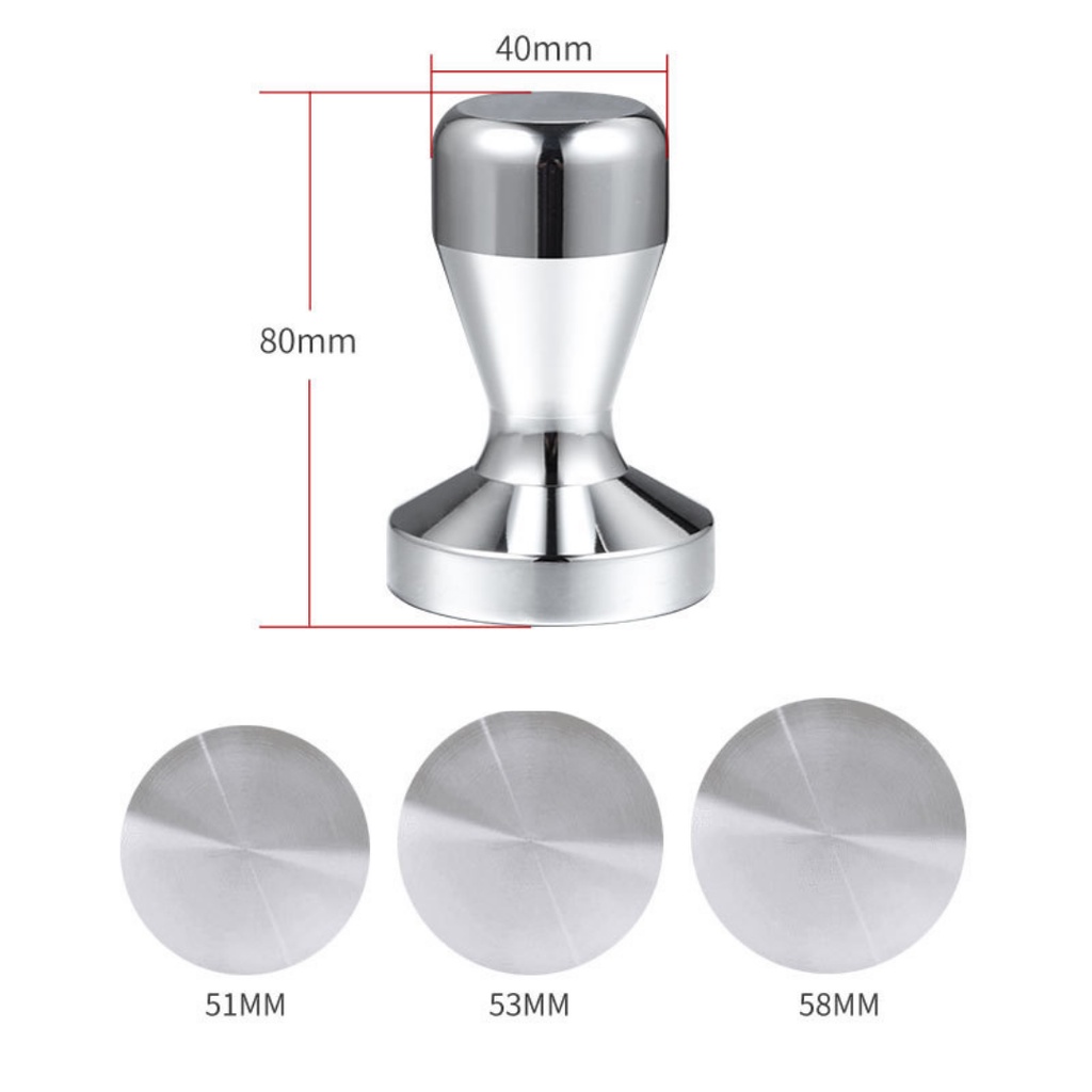 Tamper nén cafe 53 mm dụng cụ pha cà phê Espresso inox 304 bền bỉ trọng lượng 640 - 700g đường kính 51 - 53 - 58 mm