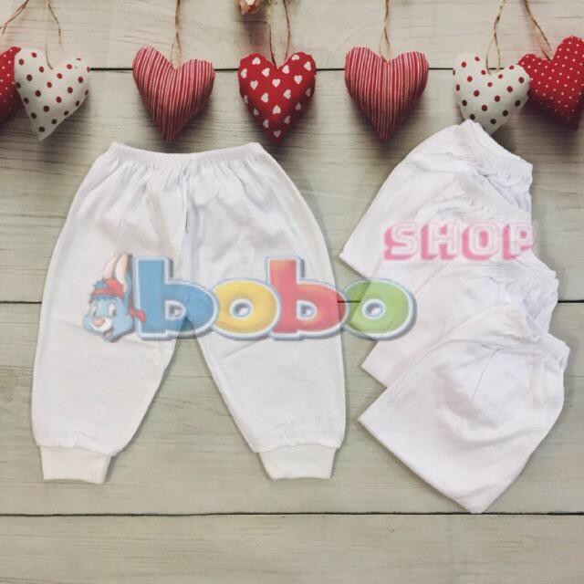 Quần Dài Sơ Sinh Trắng Bo Cho Bé (2-22Kg)