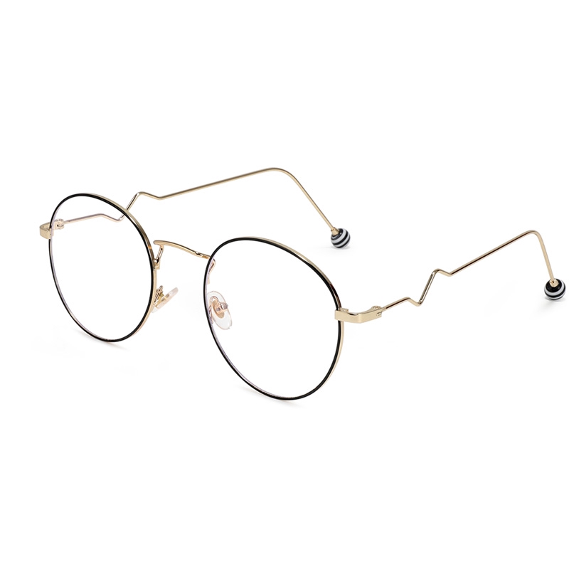 Mắt Kính Gọng Tròn Chống Bức Xạ Thời Trang Hàn Quốc Tròng Kính Thay Thế Được Cho Nữ