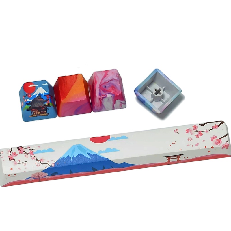 Bộ Ốp Bàn Phím R4 PBT Cherry 6.25U Hình Núi Tuyết