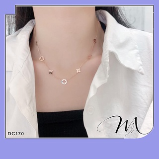 Dây chuyền nữ Titan không gỉ hoa 4 cánh rỗng xen kẽ độc đáo - Măng’s House DC170