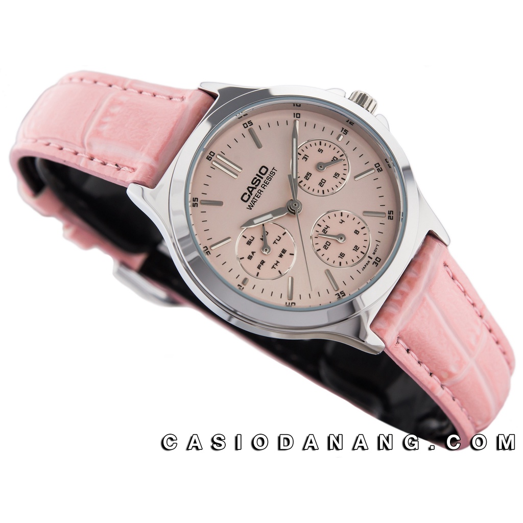 Đồng hồ nữ dây da Casio chính hãng Anh Khuê LTP-V300L-4AUDF (33mm)