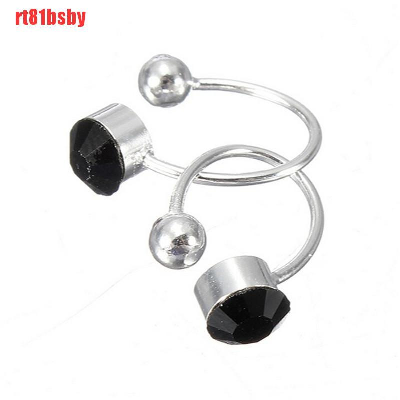 [rt81bsby]1 Pcs Crystal Ear Cuff U Shape Wrap Earrings No Piercing Rhinestone Ear Clip