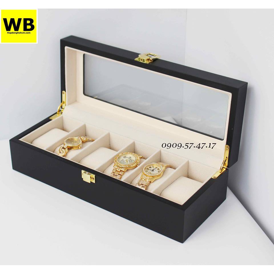 Hộp Đựng Đồng Hồ Bằng Gỗ Cao Cấp 6 Chiếc Đồng Hồ