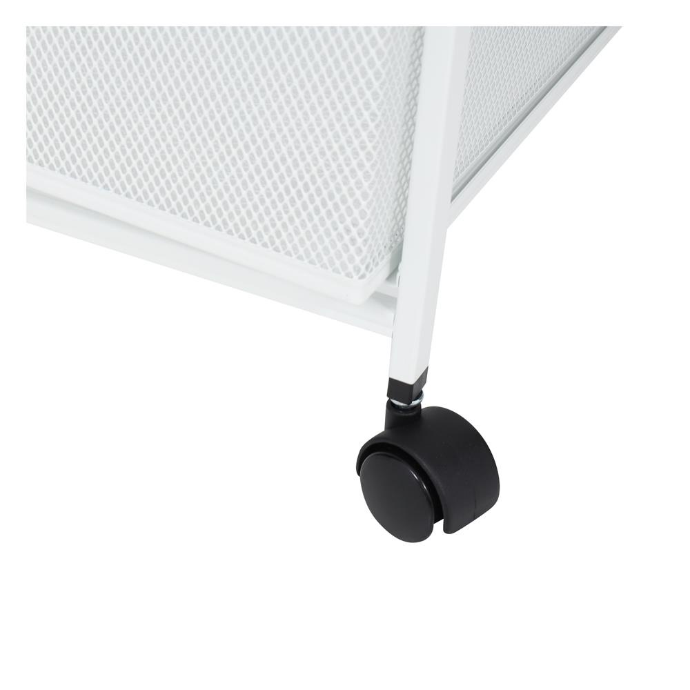 HomeBase STACKO Tủ 3 ngăn kéo bằng lưới thép có bánh xe BILA Thái Lan W35.5xH56xD37.5cm màu trắng