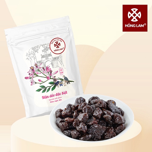 Ô mai  Mận dẻo đặc biệt Hồng Lam - Vị chua ngọt dẻo - Túi zip 100g