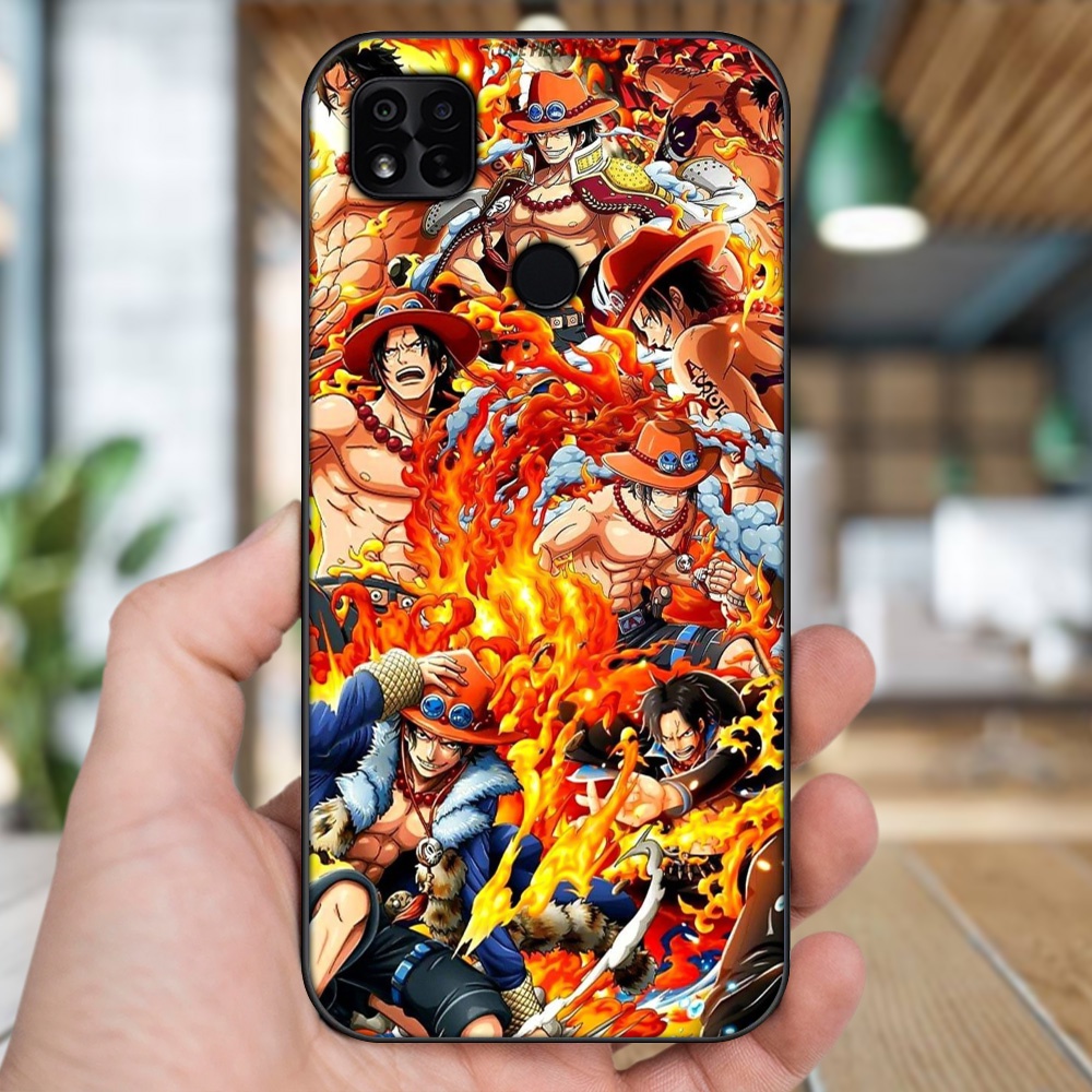Ốp lưng Xiaomi Redmi 10A viền đen in hình Ace One Piece