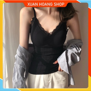 Áo Bra Tập Gym Nâng Ngực Ren Đen 2 Dây