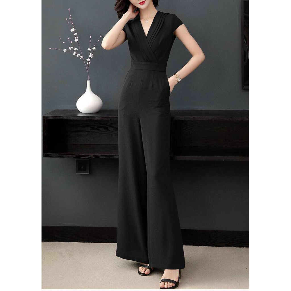 - Jumpsuit Lụa Cao Cấp Ống Rộng