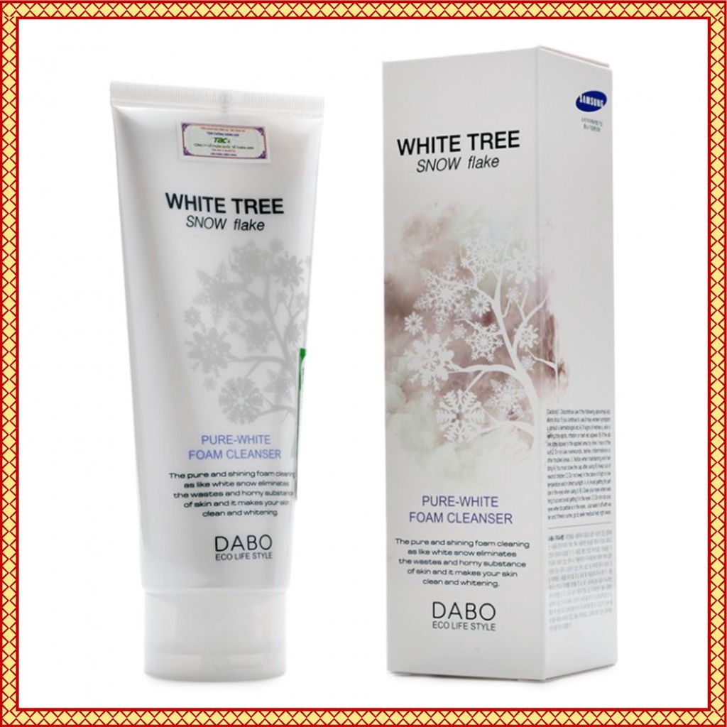 [Chính Hãng] Sữa Rửa Mặt Trắng Da Có Hạt Massage DABO WHITE TREE SNOW FLAKE 150ML