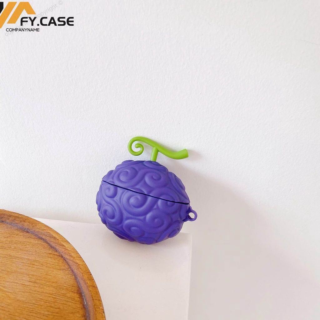 Vỏ Bảo Vệ Hộp Sạc Tai Nghe Bluetooth Không Dây AirPods 1 2 3 Pro Bằng Silicone Hình Trái Cây Ác Quỷ 3D Chống Sốc Ốp