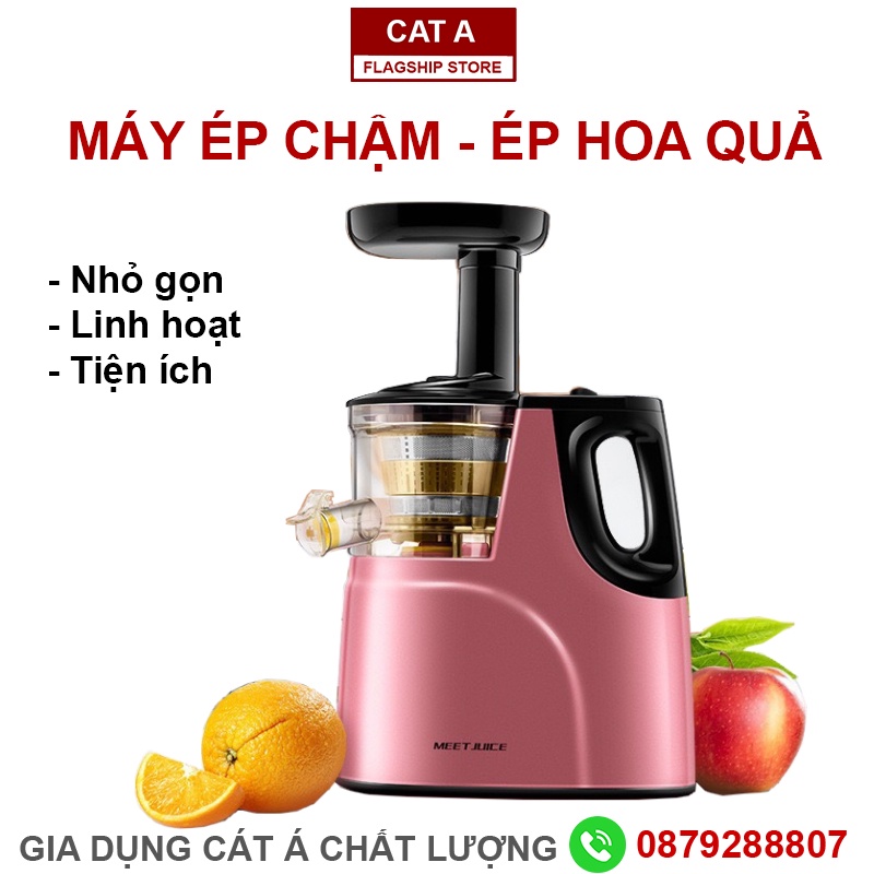 MÁY ÉP TRÁI CÂY, Máy ép chậm MEET JUICE, 150W - ép hoa quả kiệt bã, tặng 2 cốc đựng - BẢO HÀNH 12 THÁNG [MS001]