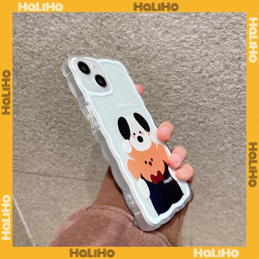 iPhone Case Silicone Soft Case Clear Case Wave Non-Slip Shockproof Camera Cover Protection Puppy Cute Compatible For iPhone 13 Pro Max iPhone 12 Pro Max iPhone 11 iPhone7 Plus