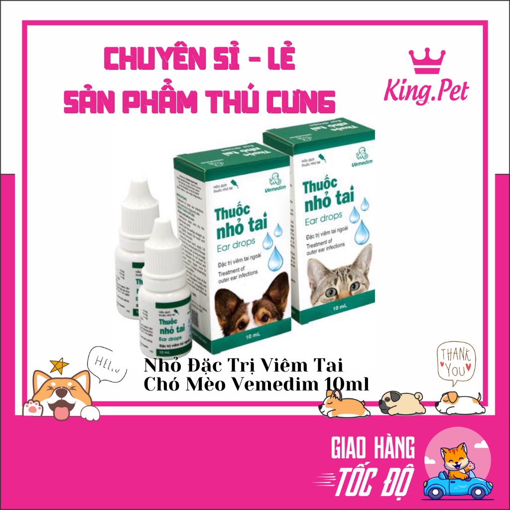 Nhỏ Đặc Trị Viêm Tai Chó Mèo Vemedim 10ml